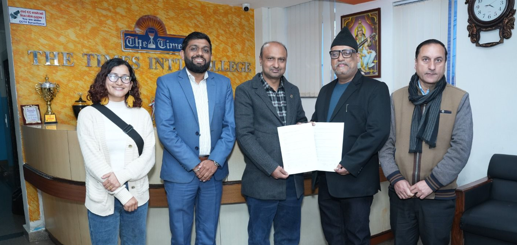 नेपालमा साइबर सुरक्षा शिक्षा प्रदान गर्न टाइम्स कलेज र वान कभरबीच समझदारी